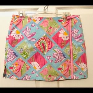 Lilly Pulitzer Pink Blue Floral Bow Skort Size 10